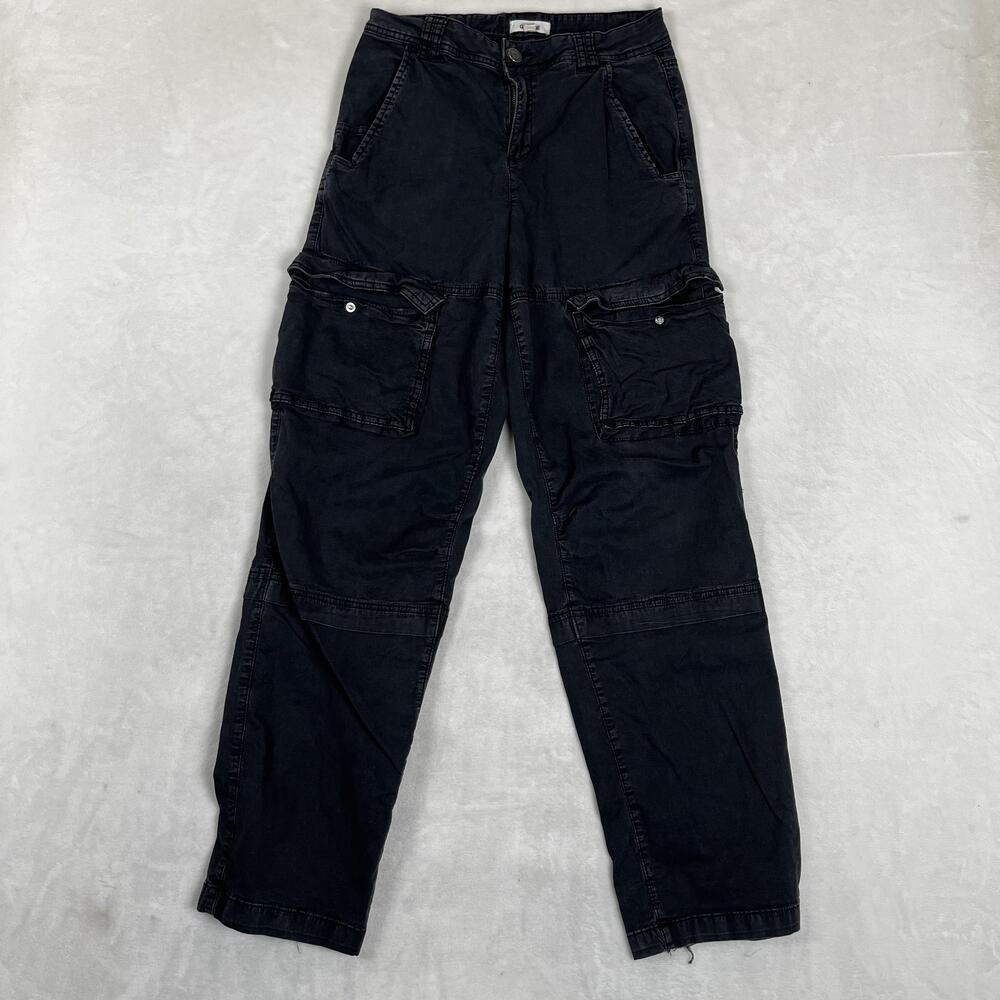 Garage Cargo Pants Juniors 5 Black Twill Relaxed Straight Leg Utility Pockets